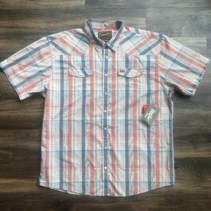 NWT Howler Bros H Bar B quick dry snapshirt Atlas Plaid red, white, blue XXL